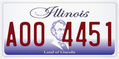 IL license plate A004451