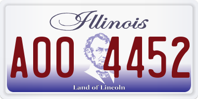 IL license plate A004452