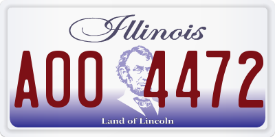 IL license plate A004472