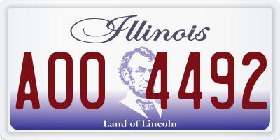 IL license plate A004492