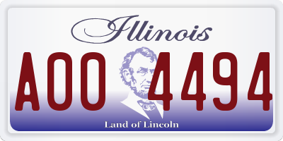 IL license plate A004494