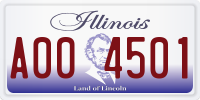 IL license plate A004501
