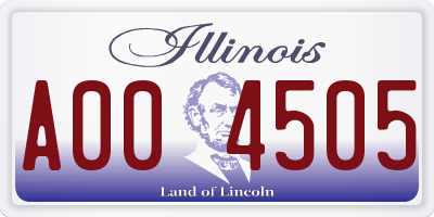 IL license plate A004505