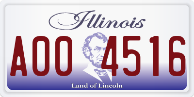 IL license plate A004516