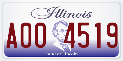 IL license plate A004519