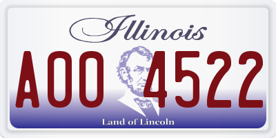 IL license plate A004522