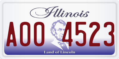 IL license plate A004523