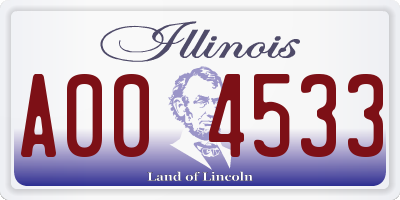 IL license plate A004533