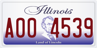 IL license plate A004539