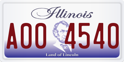 IL license plate A004540