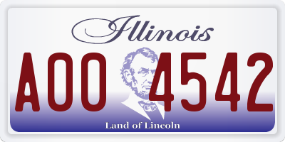 IL license plate A004542