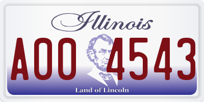 IL license plate A004543