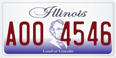 IL license plate A004546