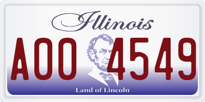 IL license plate A004549