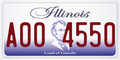 IL license plate A004550