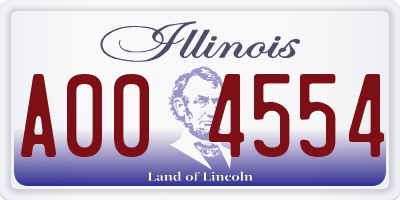 IL license plate A004554