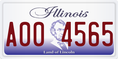 IL license plate A004565