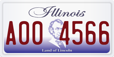 IL license plate A004566