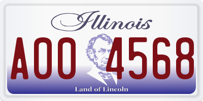 IL license plate A004568