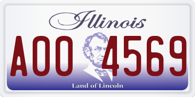 IL license plate A004569