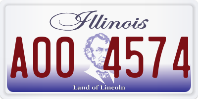 IL license plate A004574