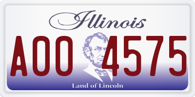 IL license plate A004575