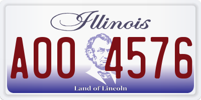 IL license plate A004576