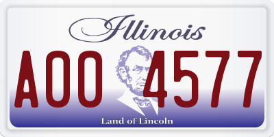 IL license plate A004577