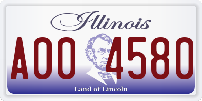 IL license plate A004580