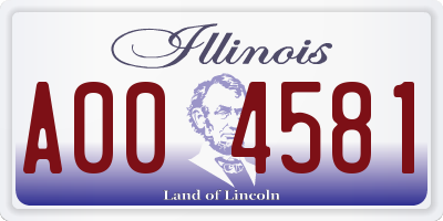 IL license plate A004581