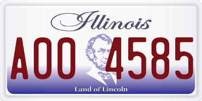 IL license plate A004585