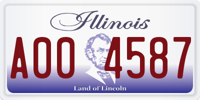 IL license plate A004587