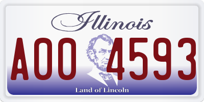 IL license plate A004593