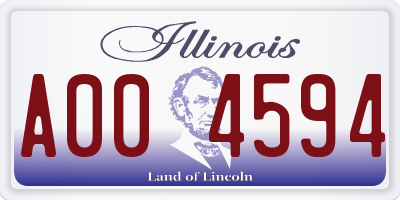 IL license plate A004594