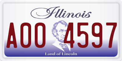 IL license plate A004597