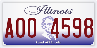 IL license plate A004598