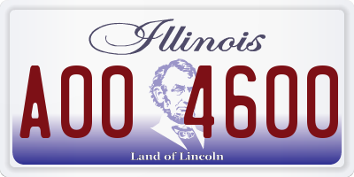 IL license plate A004600