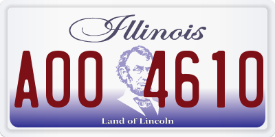 IL license plate A004610