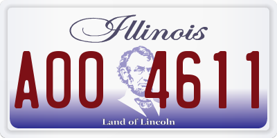 IL license plate A004611