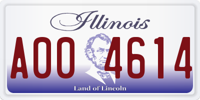 IL license plate A004614