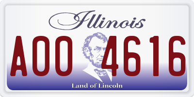 IL license plate A004616