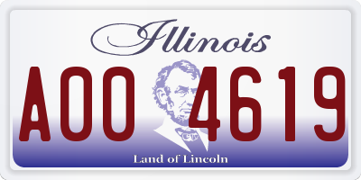 IL license plate A004619