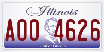 IL license plate A004626