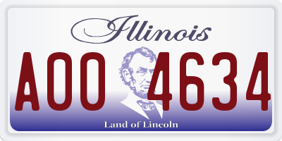 IL license plate A004634