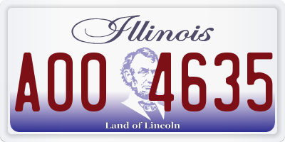 IL license plate A004635