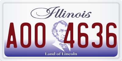 IL license plate A004636