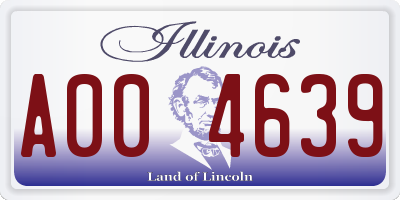 IL license plate A004639