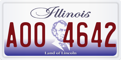 IL license plate A004642