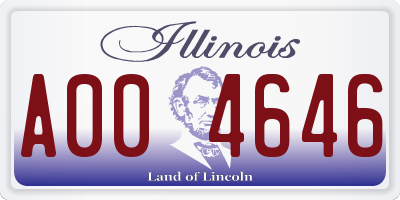 IL license plate A004646