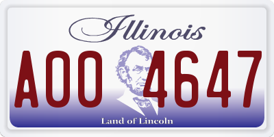 IL license plate A004647